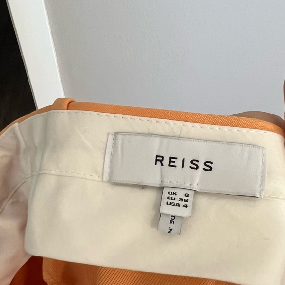 Reiss Emmy orange wide leg tailored wool blend trouser pants size 4 office - Picture 14 of 16